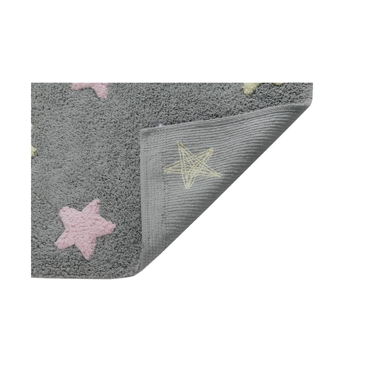 Lorena Canals Dywan bawełniany Tricolor Star Gris/Azul 120 x 160 cm | Pan Piksel