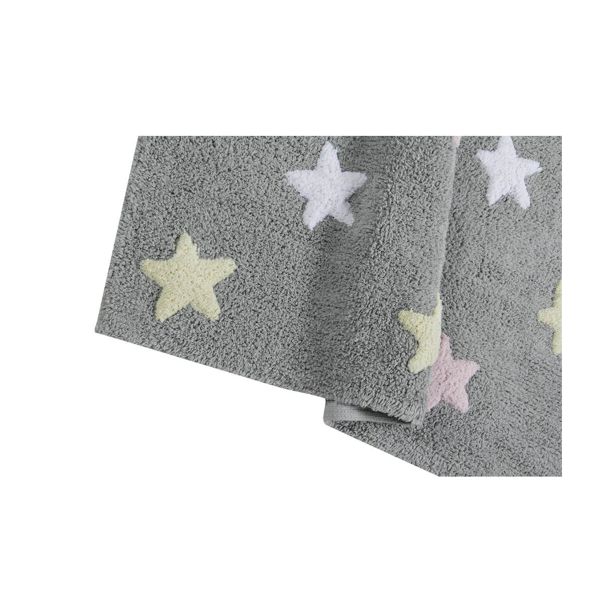 Lorena Canals Dywan bawełniany Tricolor Star Gris/Azul 120 x 160 cm | Pan Piksel