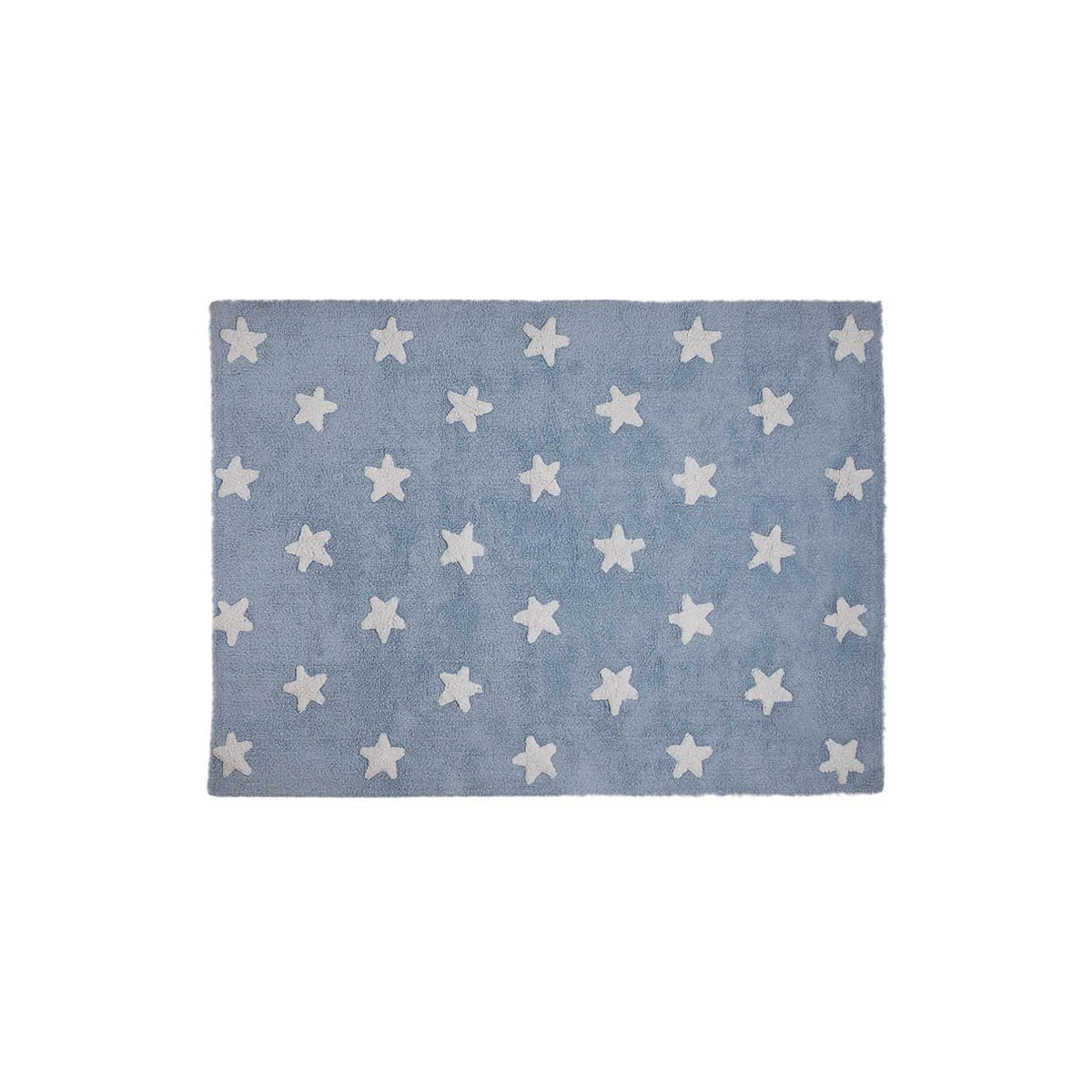 Lorena Canals Dywan bawełniany Blue Stars White 120 x 160 cm | Pan Piksel