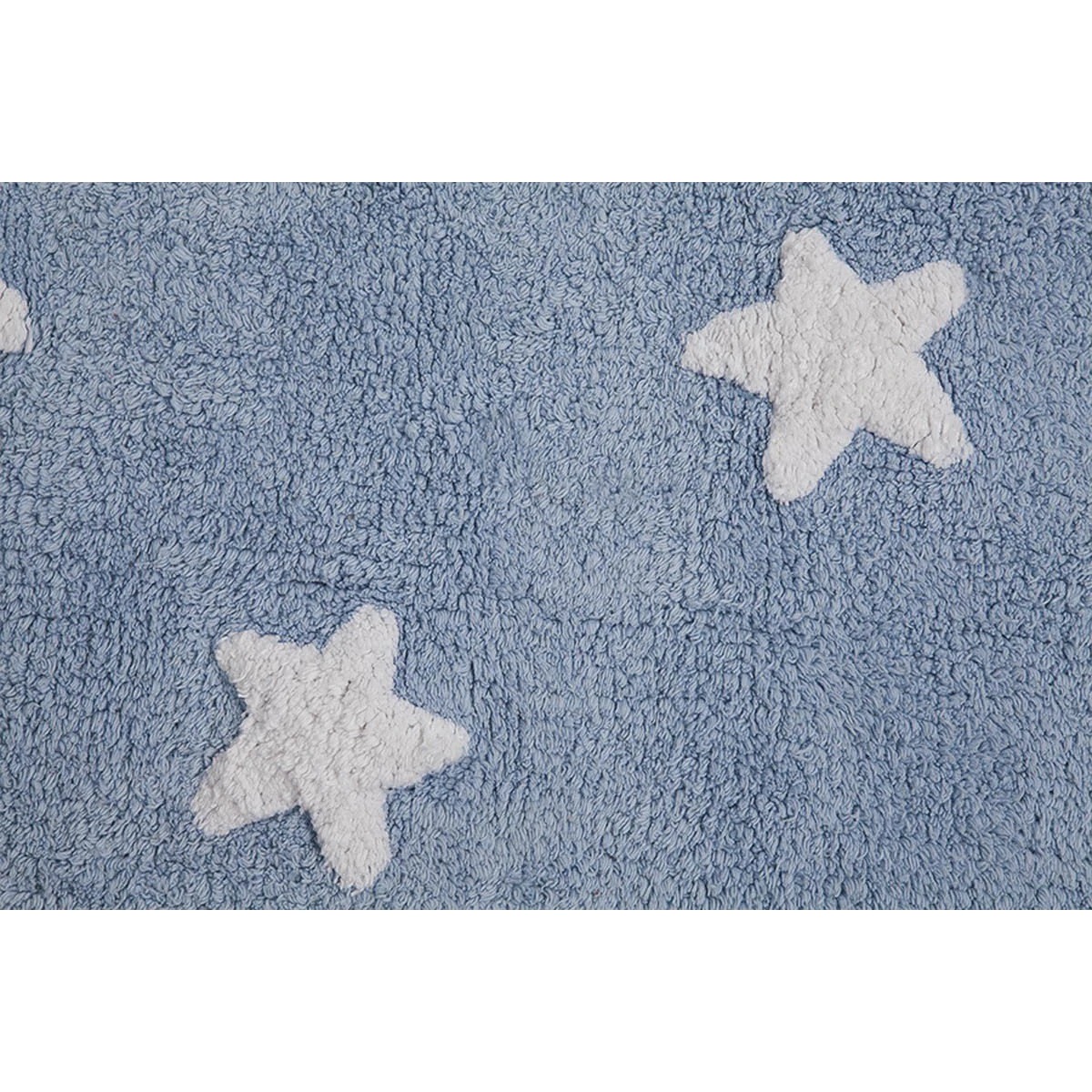 Lorena Canals Dywan bawełniany Blue Stars White 120 x 160 cm | Pan Piksel