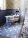 Lorena Canals Dywan bawełniany Blue Stars White 120 x 160 cm | Pan Piksel