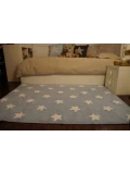 Lorena Canals Dywan bawełniany Blue Stars White 120 x 160 cm | Pan Piksel