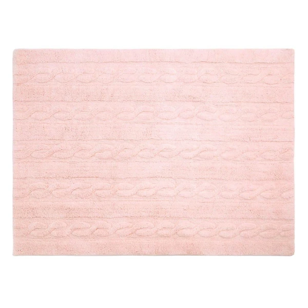 Lorena Canals Dywan bawełniany Trenzas Soft Pink 120 x 160 cm | Pan Piksel