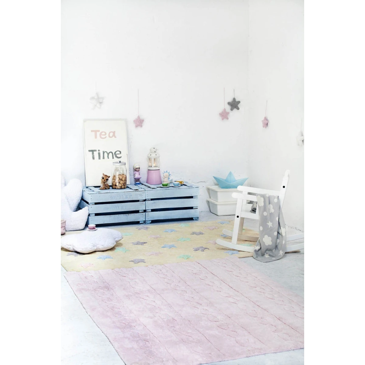 Lorena Canals Dywan bawełniany Trenzas Soft Pink 120 x 160 cm | Pan Piksel