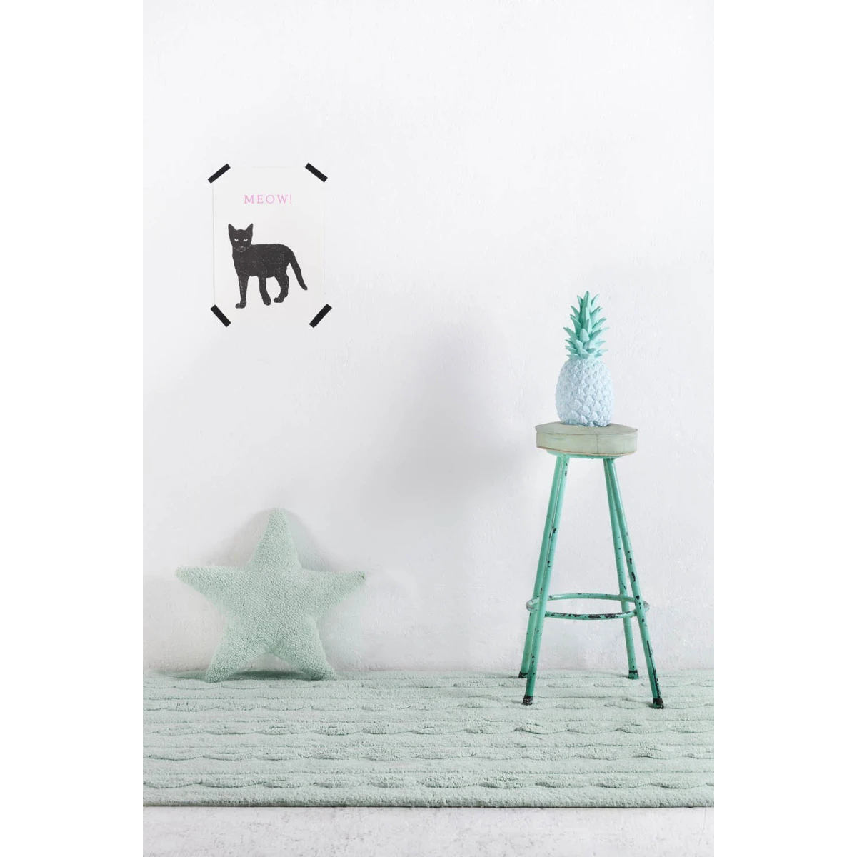 Lorena Canals Dywan bawełniany Trenzas Soft Mint 120 x 160 cm | Pan Piksel