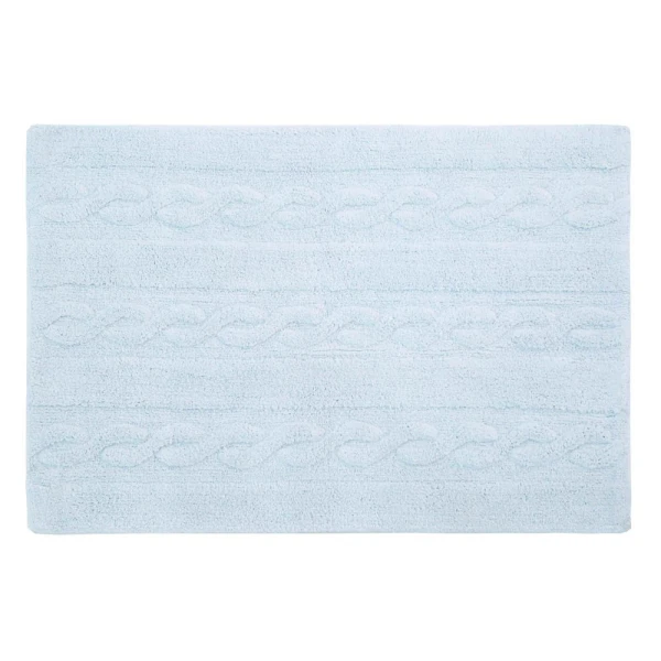 Lorena Canals Dywan bawełniany Trenzas Soft Blue Small 80 x 120 cm | Pan Piksel