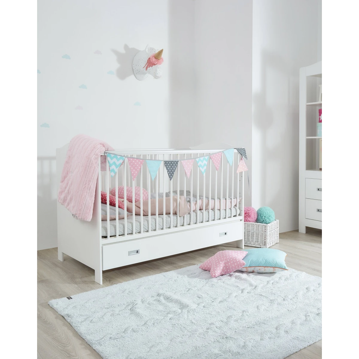 Lorena Canals Dywan bawełniany Trenzas Soft Blue Small 80 x 120 cm | Pan Piksel