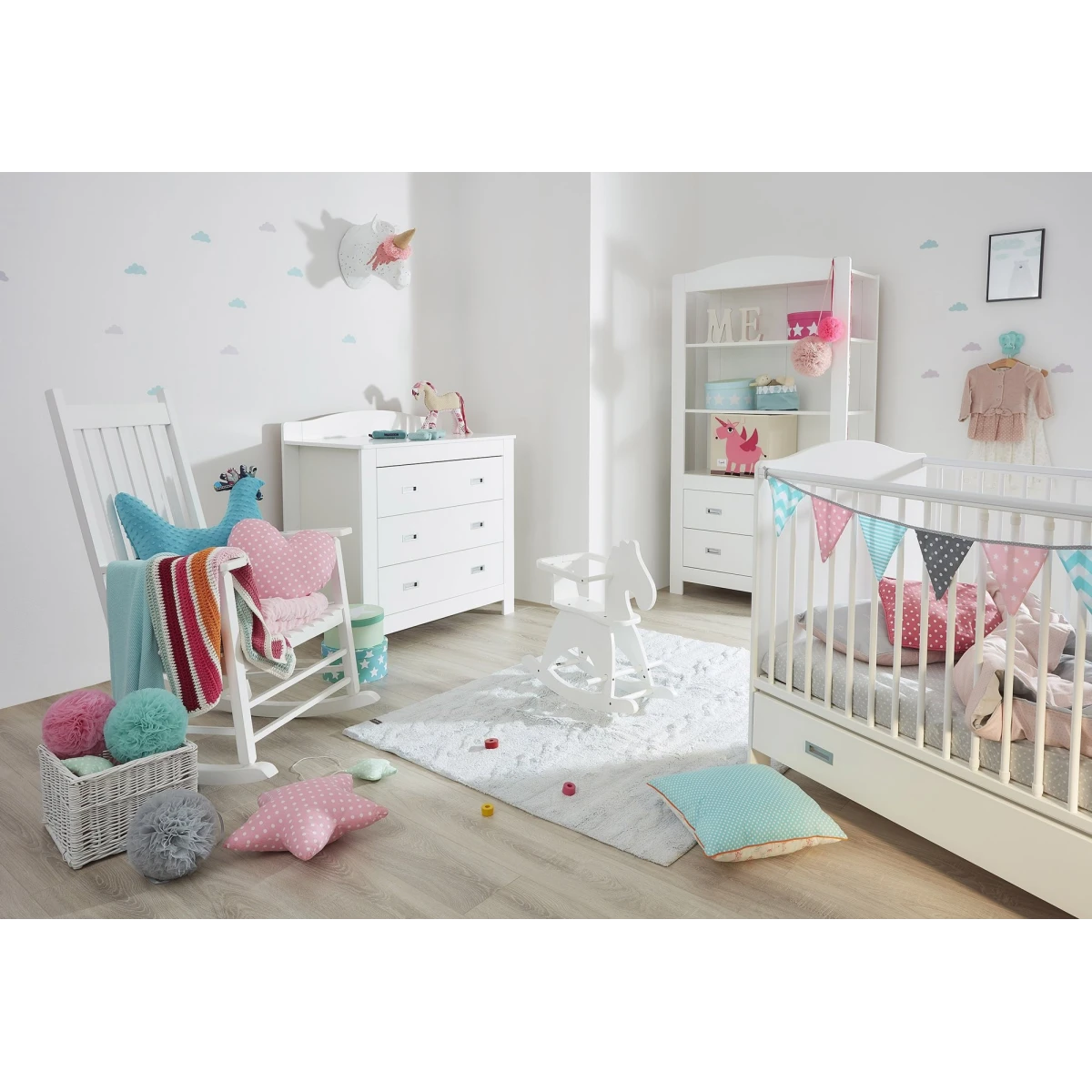 Lorena Canals Dywan bawełniany Trenzas Soft Blue Small 80 x 120 cm | Pan Piksel