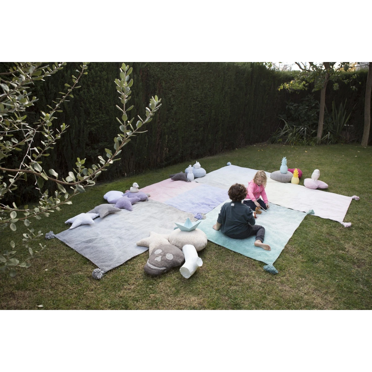 Lorena Canals Dywan bawełniany Degrade Dark Grey-Grey 120 x 160 cm | Pan Piksel