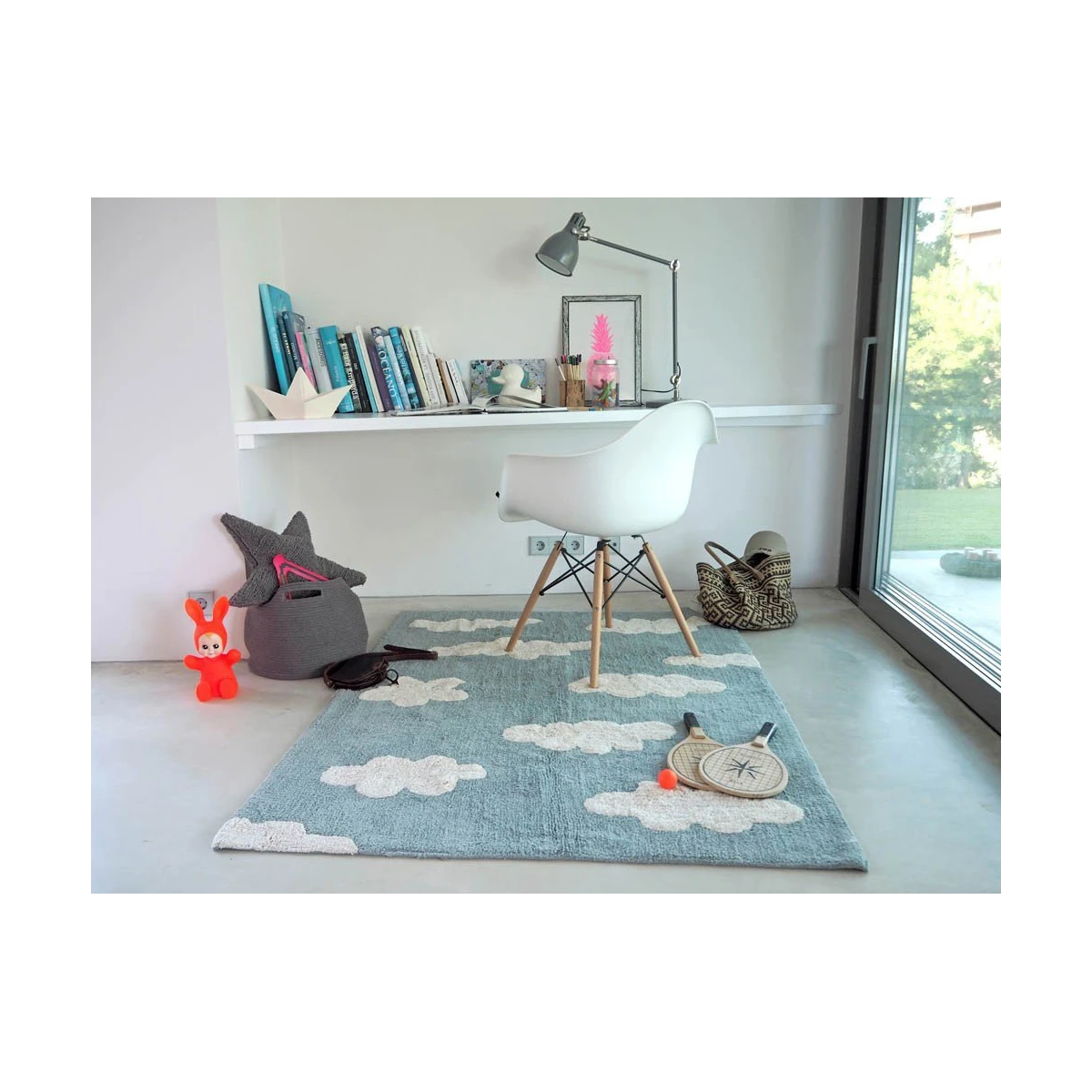 Lorena Canals Dywan bawełniany Clouds Vintage Azul 120 x 160 cm | Pan Piksel