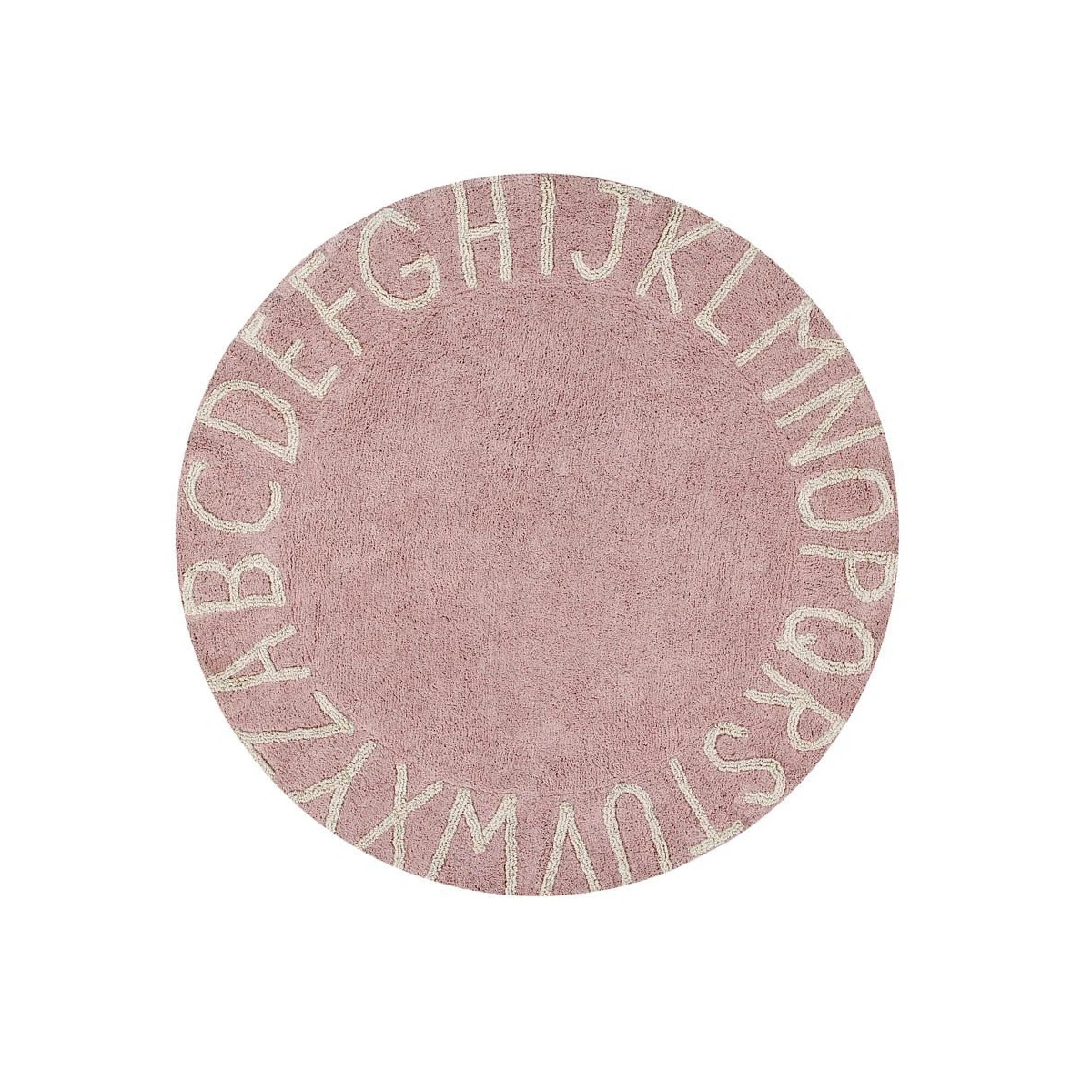 Dywan Bawełniany Round ABC Vintage Nude Natural Ø150 cm | Pan Piksel