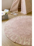 Dywan Bawełniany Round ABC Vintage Nude Natural Ø150 cm | Pan Piksel