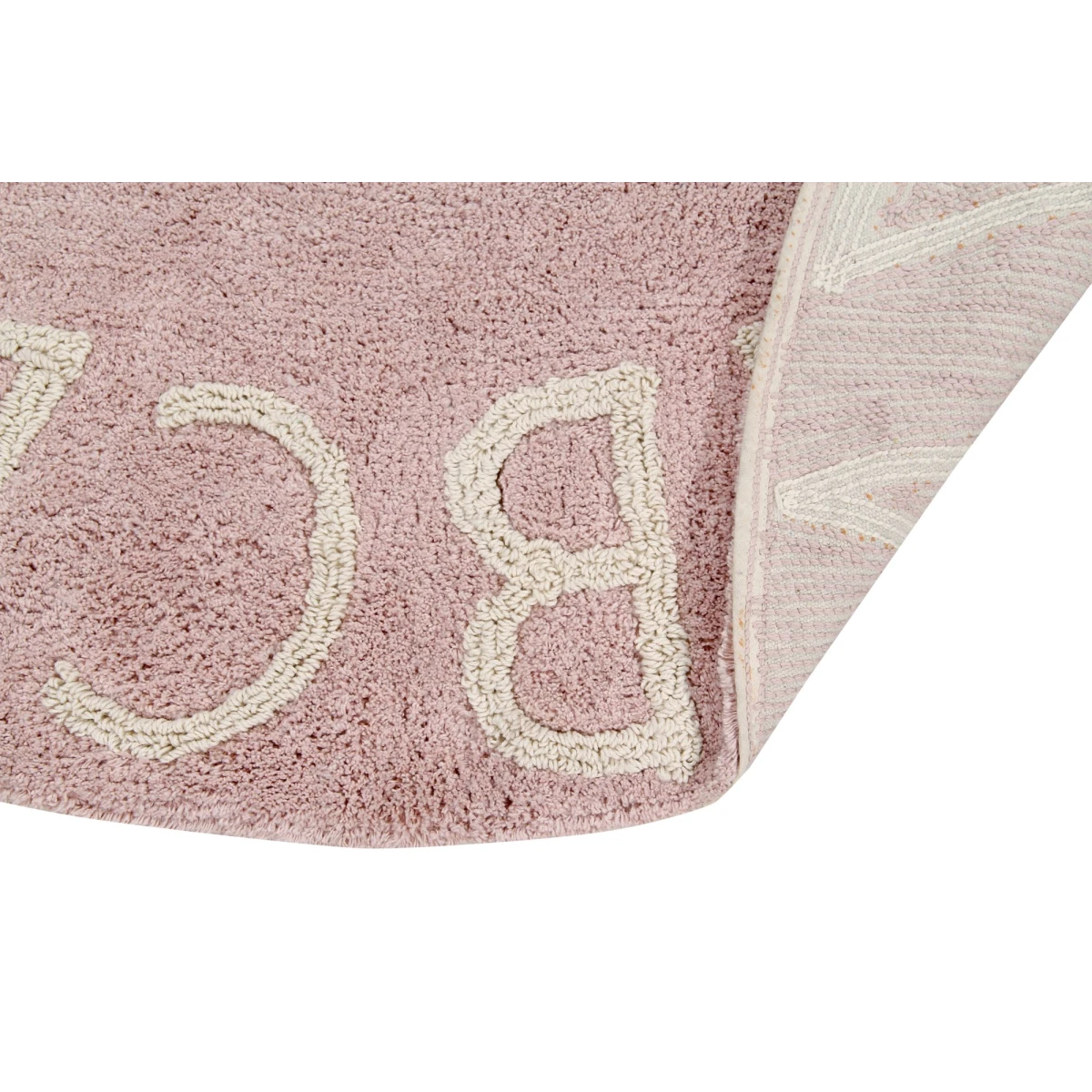 Dywan Bawełniany Round ABC Vintage Nude Natural Ø150 cm | Pan Piksel