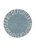 Lorena Canals Dywan bawełniany Round ABC Vintage Azul Natural Ø 150 cm | Pan Piksel