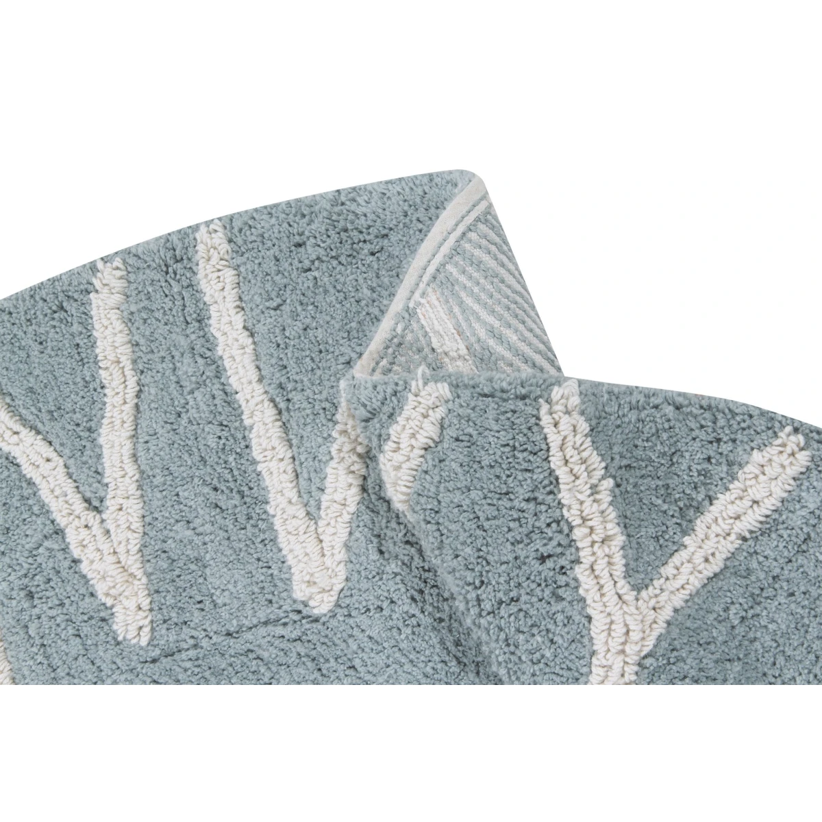 Lorena Canals Dywan bawełniany Round ABC Vintage Azul Natural Ø 150 cm | Pan Piksel