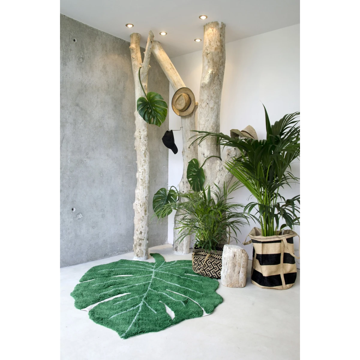 Lorena Canals Dywan bawełniany Monstera Leaf 120 x 160 cm | Pan Piksel