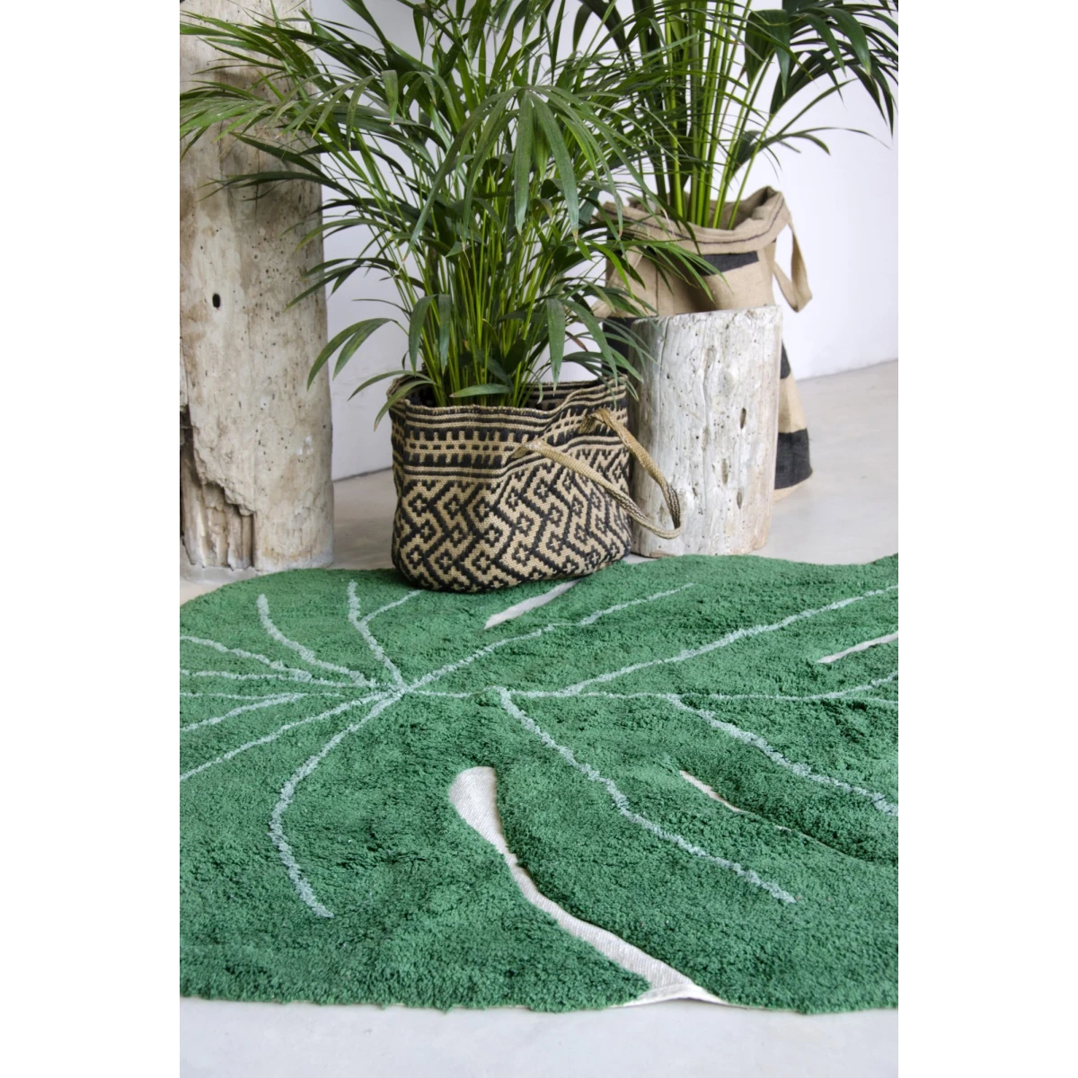 Lorena Canals Dywan bawełniany Monstera Leaf 120 x 160 cm | Pan Piksel