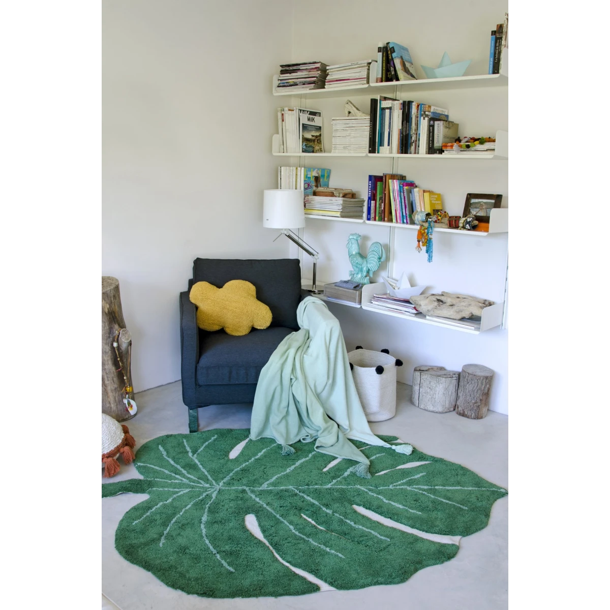 Lorena Canals Dywan bawełniany Monstera Leaf 120 x 160 cm | Pan Piksel
