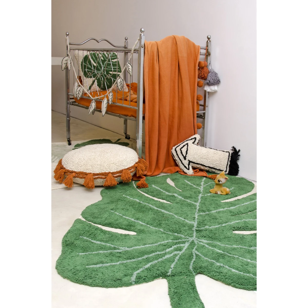 Lorena Canals Dywan bawełniany Monstera Leaf 120 x 160 cm | Pan Piksel