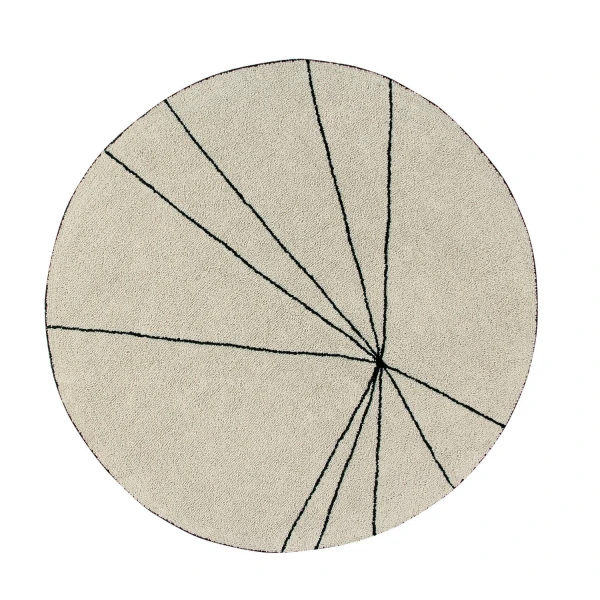 Lorena Canals Dywan bawełniany Trace Beige Ø 160 cm | Pan Piksel