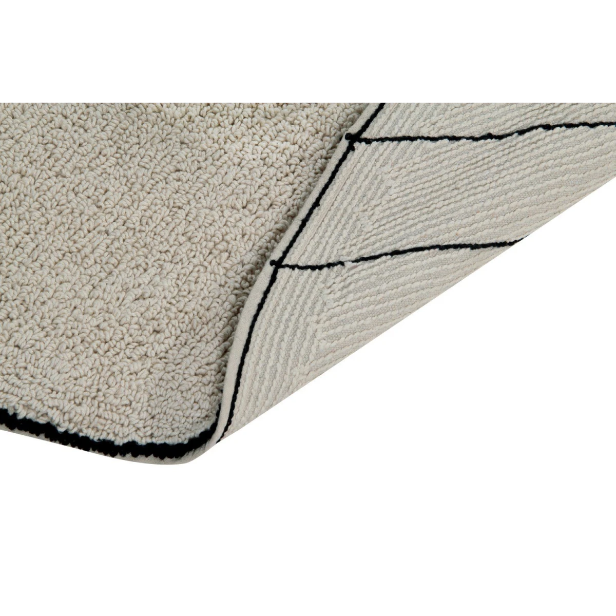 Lorena Canals Dywan bawełniany Trace Beige Ø 160 cm | Pan Piksel