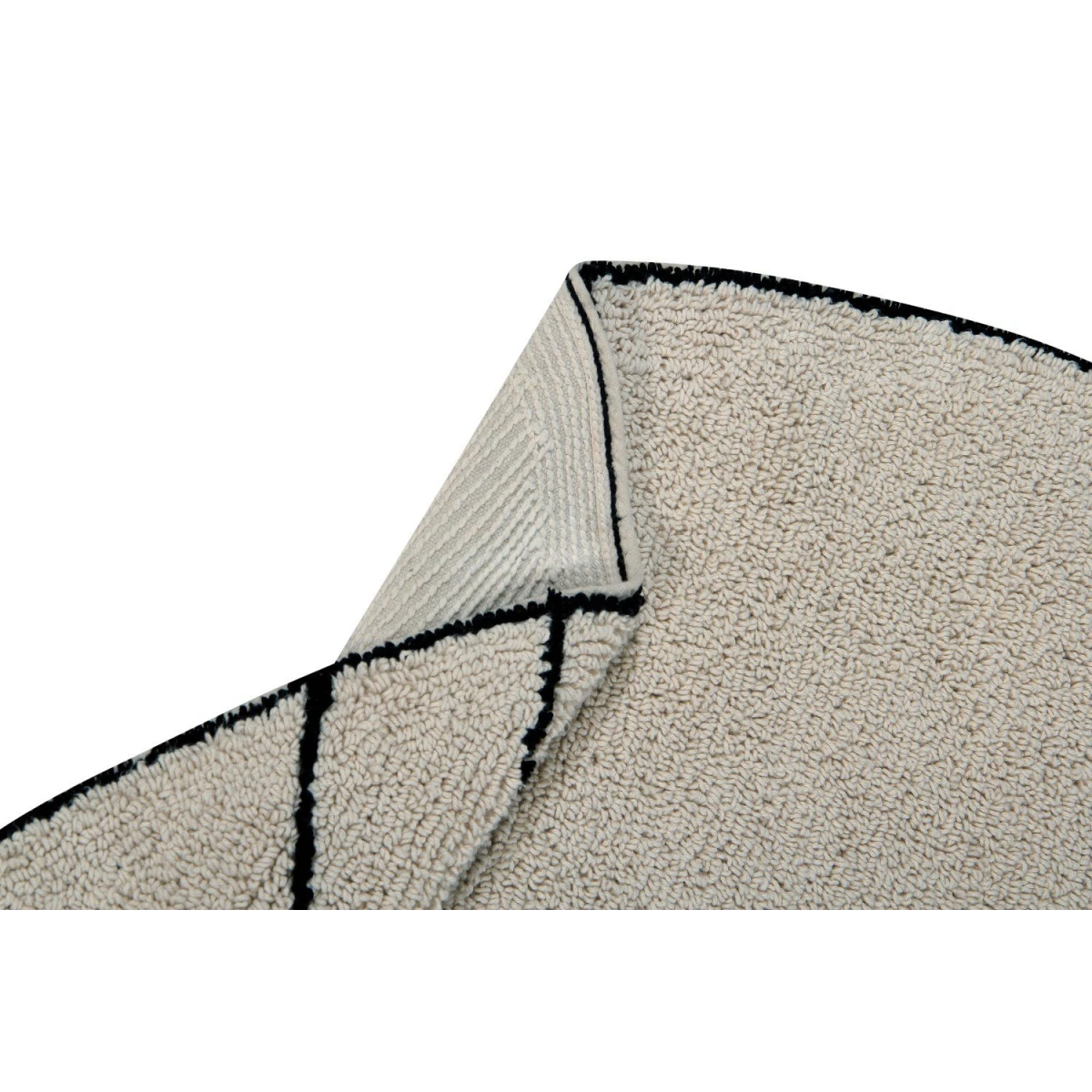 Lorena Canals Dywan bawełniany Trace Beige Ø 160 cm | Pan Piksel