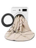 Lorena Canals Dywan bawełniany Trace Beige Ø 160 cm | Pan Piksel