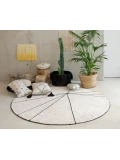 Lorena Canals Dywan bawełniany Trace Beige Ø 160 cm | Pan Piksel