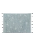 Lorena Canals Dywan bawełniany Hippy Stars Aqua Blue 120 x 175 cm | Pan Piksel