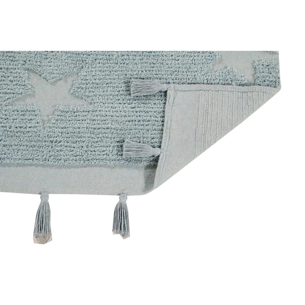 Lorena Canals Dywan bawełniany Hippy Stars Aqua Blue 120 x 175 cm | Pan Piksel