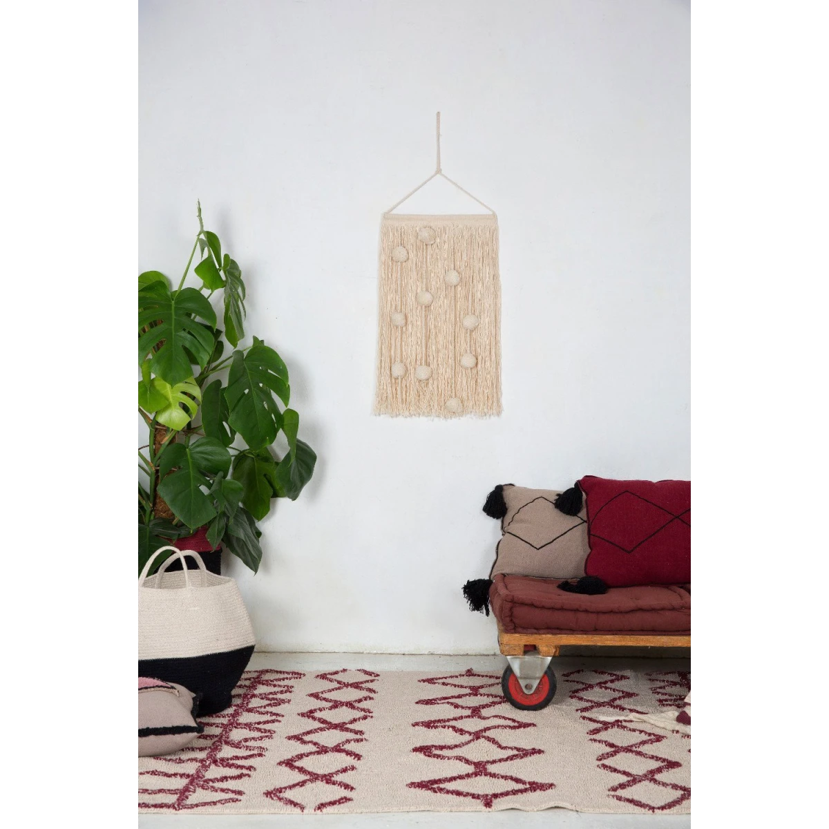 Lorena Canals Dywan bawełniany Bereber Burgundy 140 x 200 cm | Pan Piksel