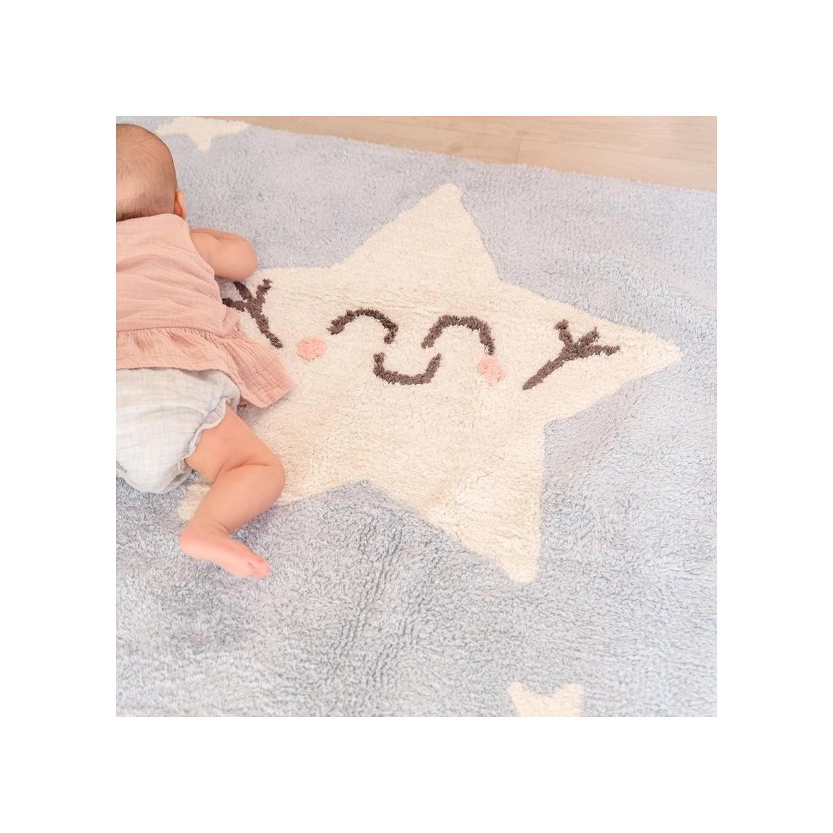 Lorena Canals Dywan bawełniany Happy Star, Mr Wonderful & Lorena Canals 120 x 160 cm | Pan Piksel
