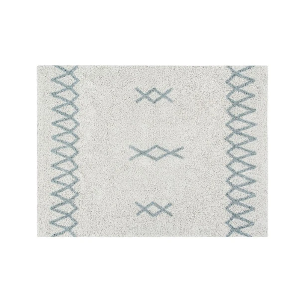Lorena Canals Dywan bawełniany Atlas Natural Vintage Blue 120 x 160 cm | Pan Piksel