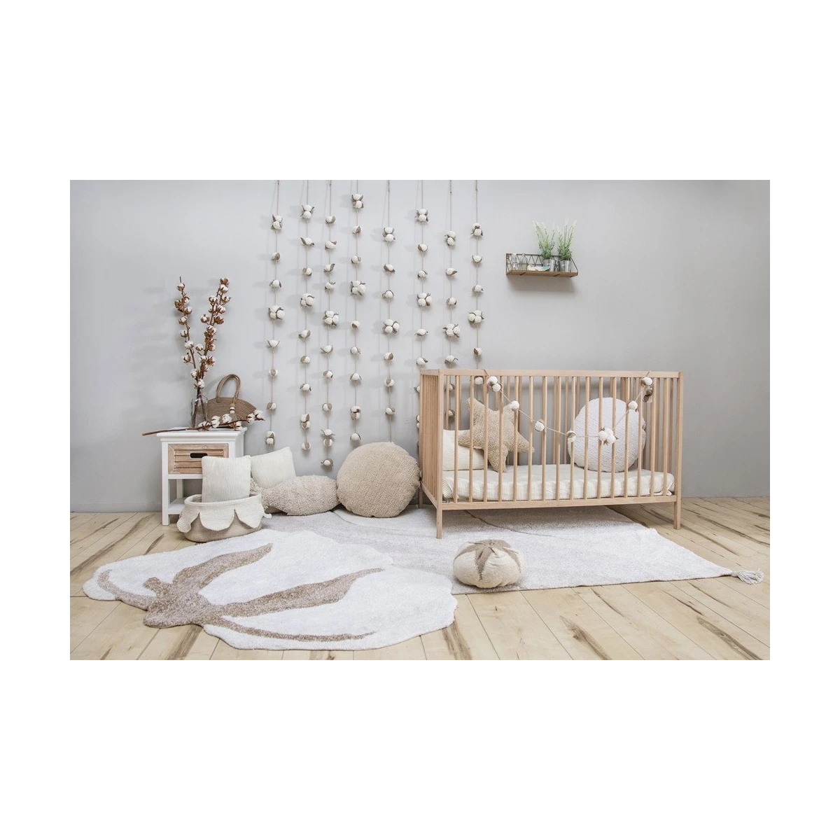 Lorena Canals Dywan bawełniany Cotton Flower 120 x 130 cm | Pan Piksel