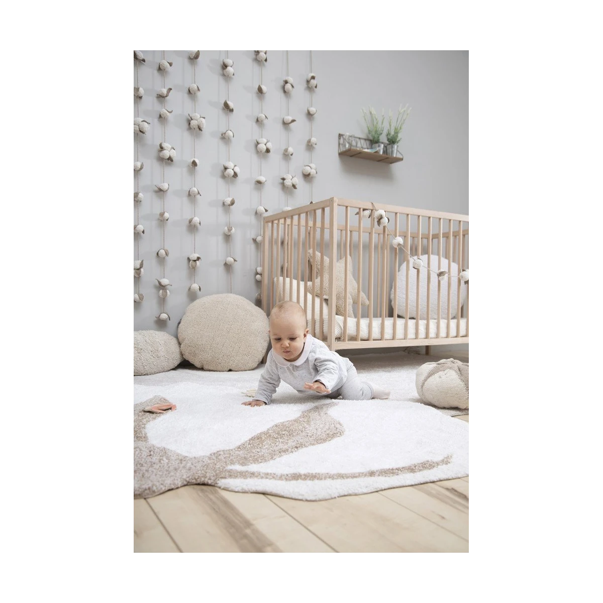 Lorena Canals Dywan bawełniany Cotton Flower 120 x 130 cm | Pan Piksel