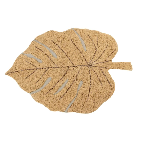 Lorena Canals Dywan bawełniany Monstera Honey 120 x 180 cm | Pan Piksel
