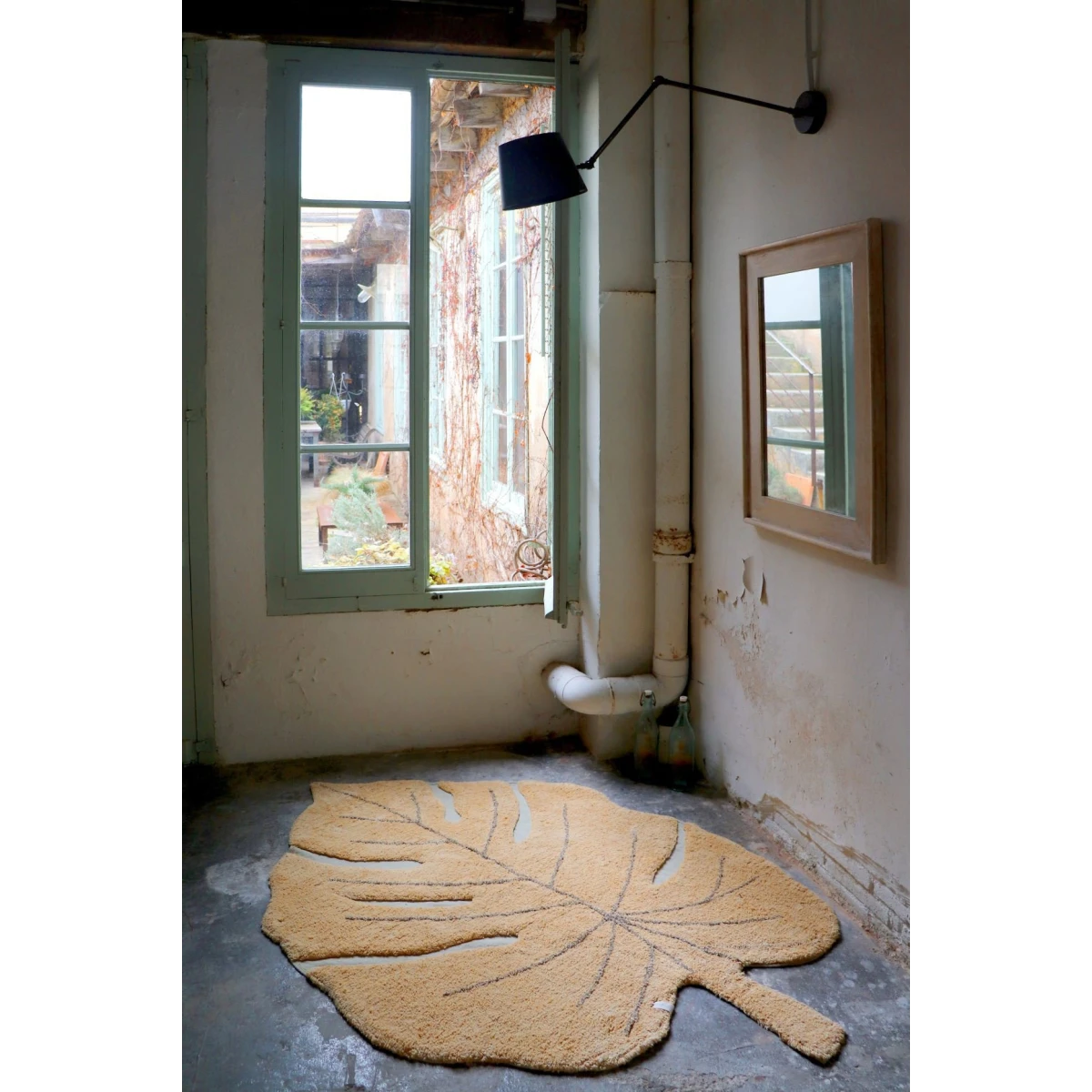 Lorena Canals Dywan bawełniany Monstera Honey 120 x 180 cm | Pan Piksel