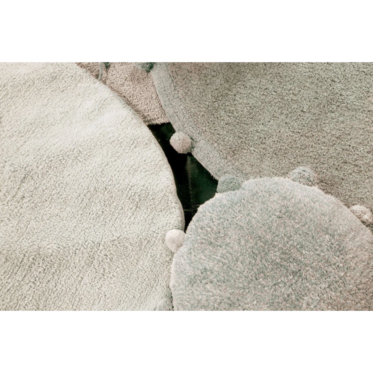 Dywan bawełniany Bubbly Olive Natural Ø120 cm Lorena Canals | Pan Piksel