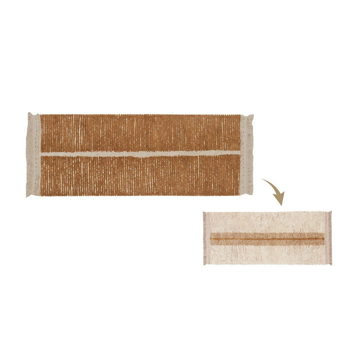 LORENA CANALS Dywan Bawełniany Duetto Toffee 80x230 cm | Pan Piksel