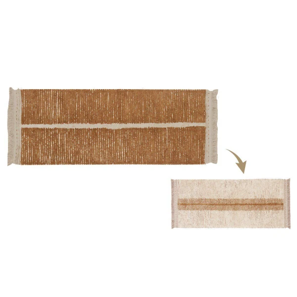 LORENA CANALS Dywan Bawełniany Duetto Toffee 80x230 cm | Pan Piksel