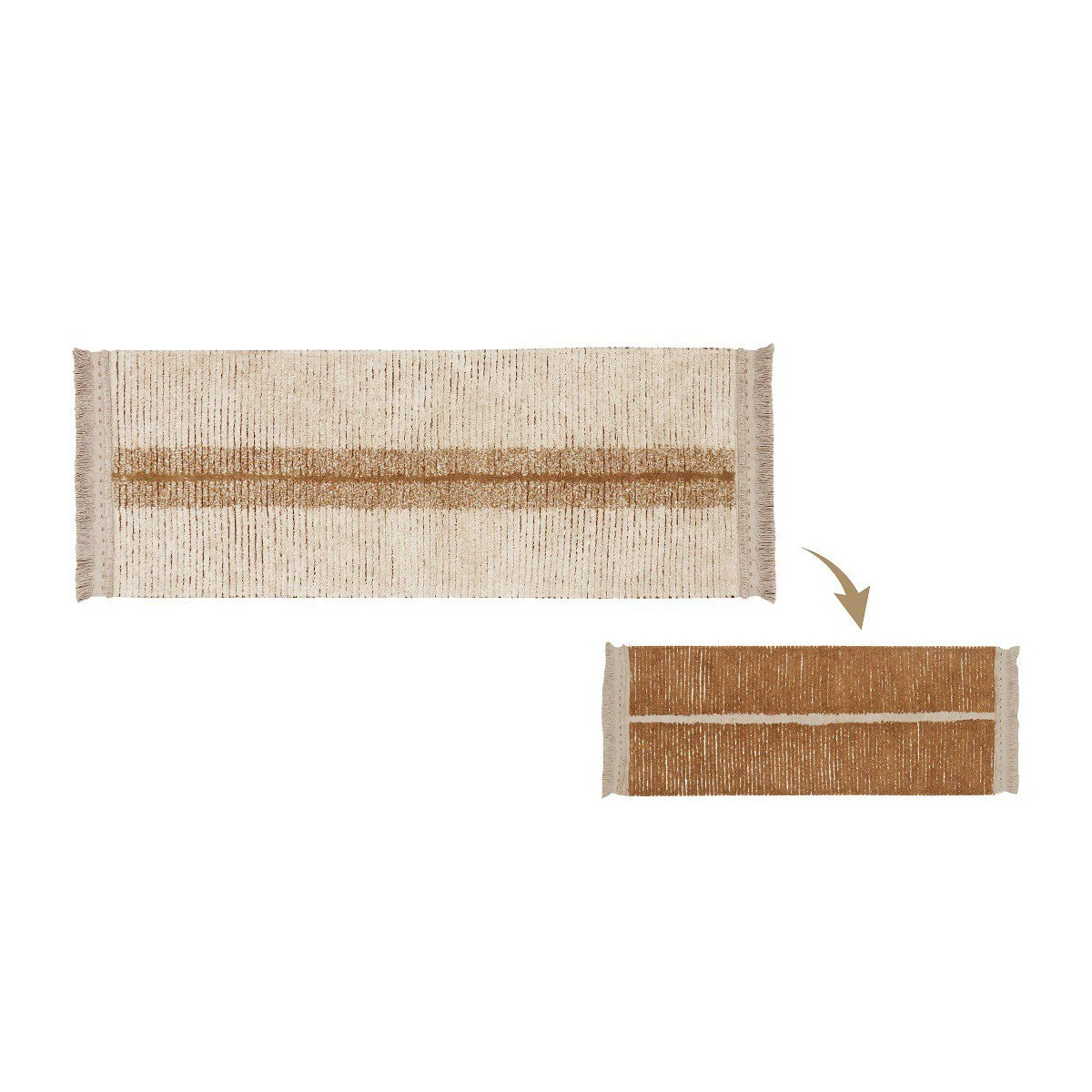 LORENA CANALS Dywan Bawełniany Duetto Toffee 80x230 cm | Pan Piksel