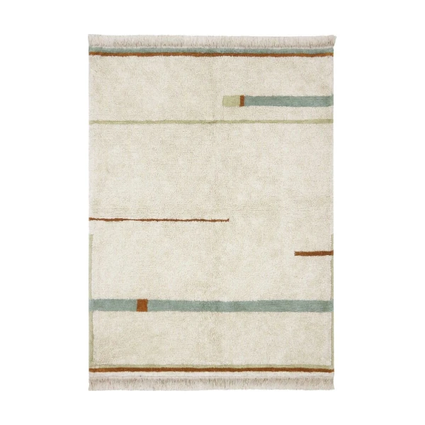 LORENA CANALS Dywan Bawełniany Lanes Vintage Blue M 140x200cm | Pan Piksel