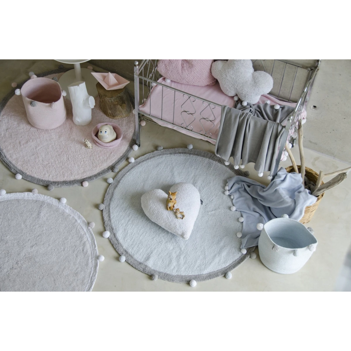 Lorena Canals Kosz dekoracyjny Bubbly Pink | Pan Piksel