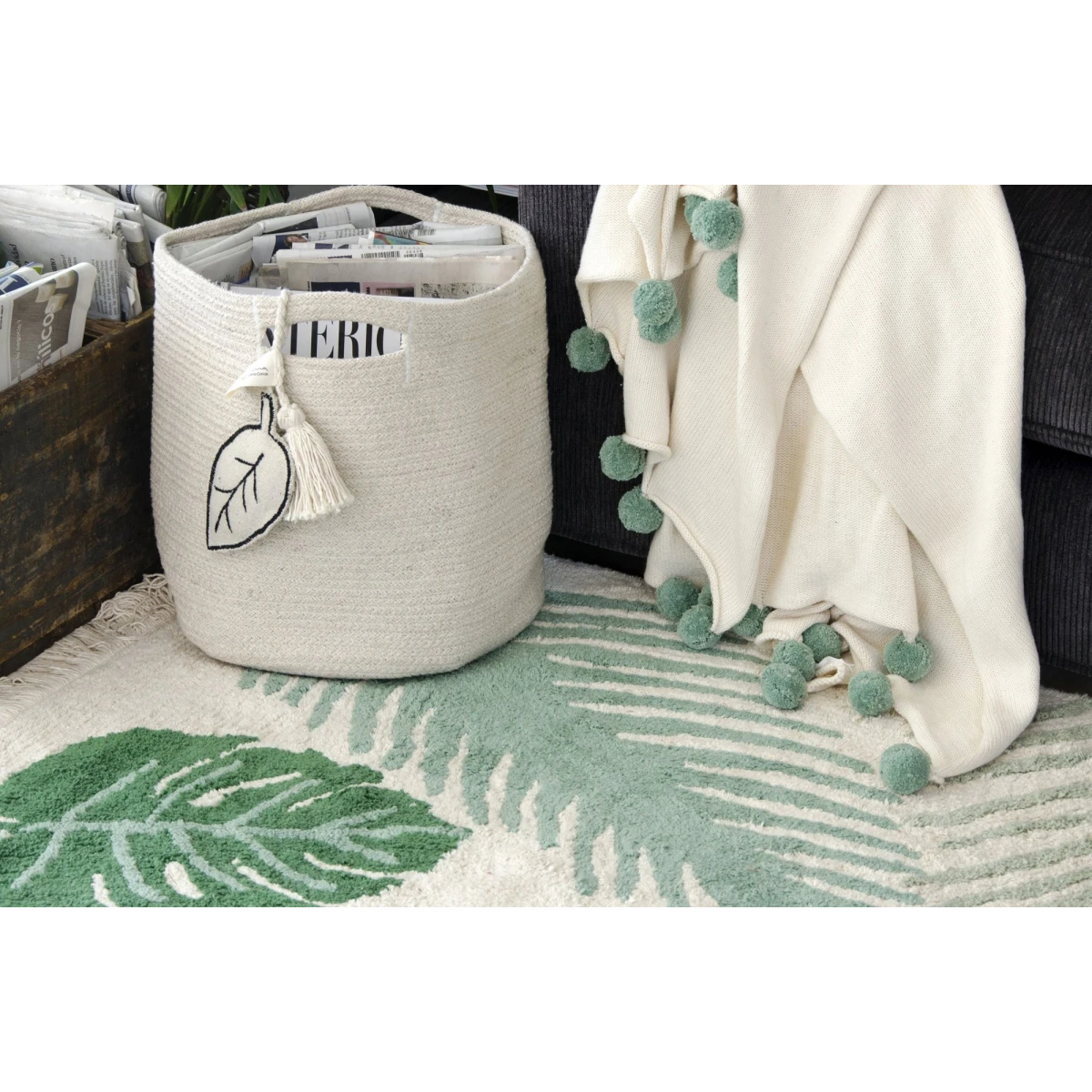 Lorena Canals Kosz dekoracyjny Leaf Natural | Pan Piksel