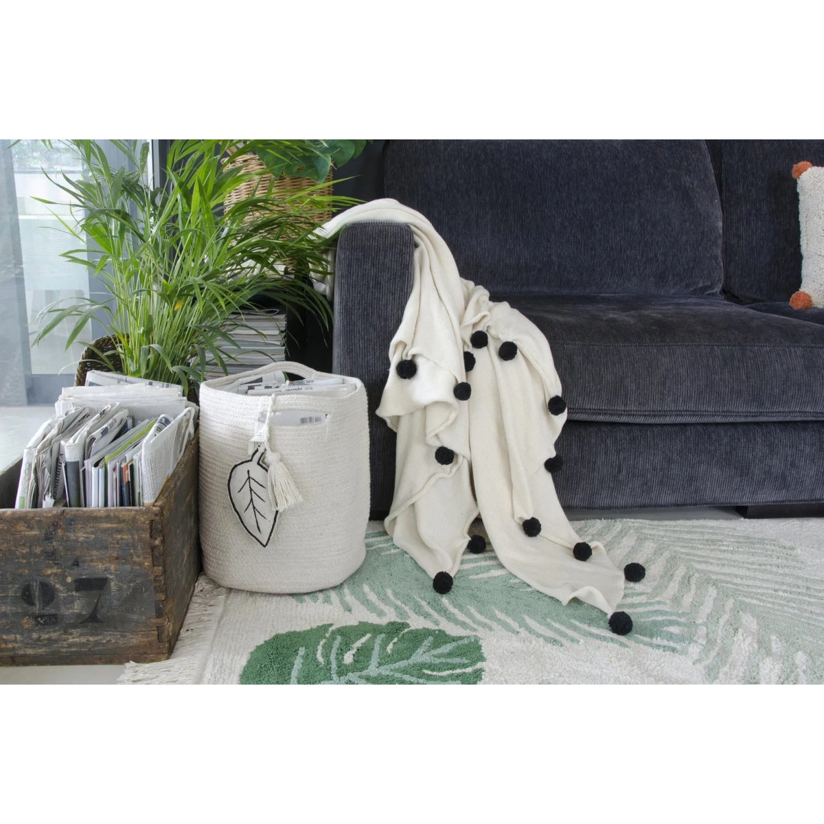 Lorena Canals Kosz dekoracyjny Leaf Natural | Pan Piksel