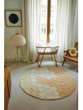 Dywan bawełnainy okrągły Ø 140, Honeycomb golden, Planet Bee, Lorena Canals | Pan Piksel