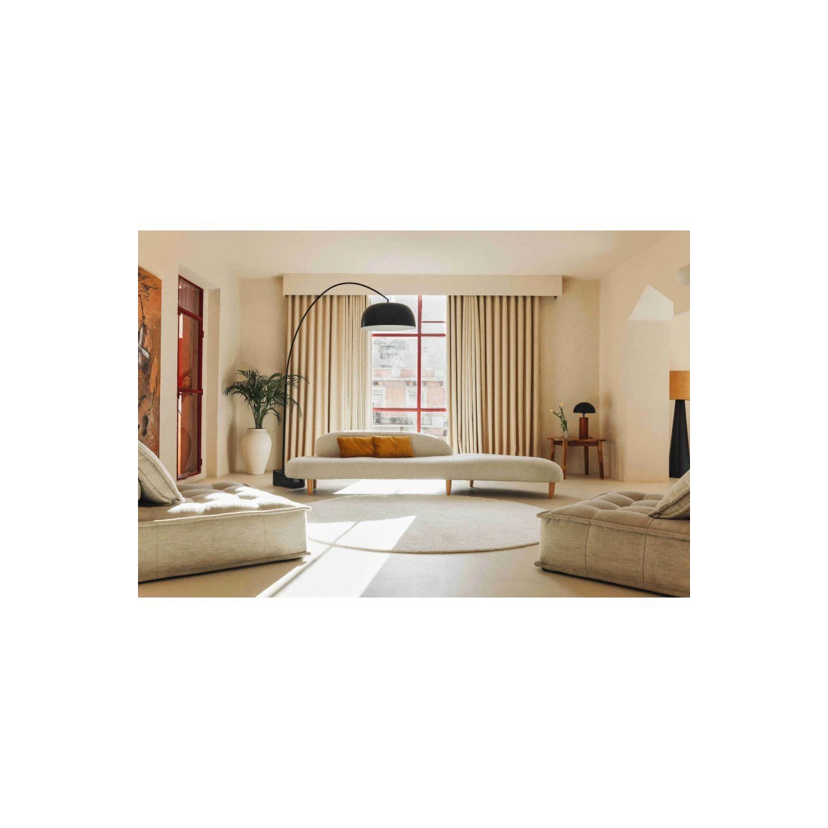 LORENA CANALS Wełniany dywan Ø 180 cm Rond Natural | Pan Piksel