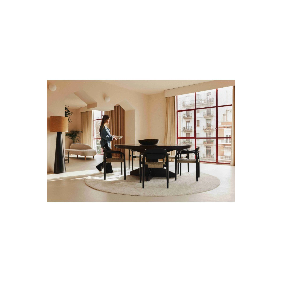 LORENA CANALS Wełniany dywan Ø 180 cm Rond Natural | Pan Piksel
