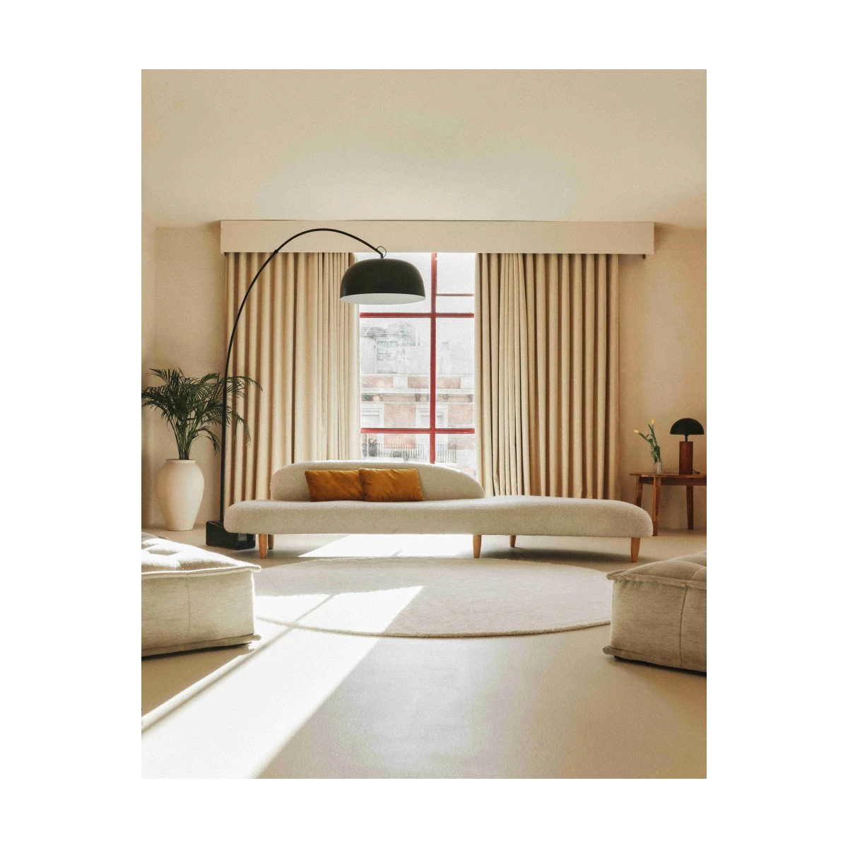 LORENA CANALS Wełniany dywan Ø 180 cm Rond Natural | Pan Piksel