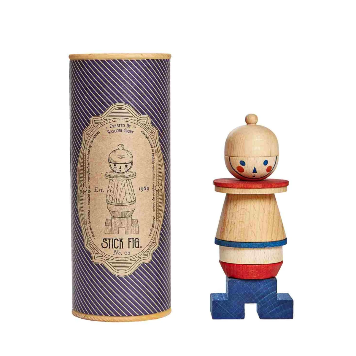 WOODEN STORY Układanka LALA Stick Fig No.02 – Kolorowa | Pan Piksel